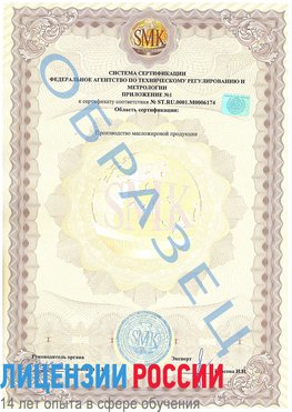 Образец сертификата соответствия (приложение) Карабаш Сертификат ISO 22000